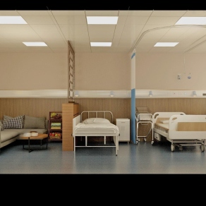 现代VIP医院病房3D模型下载